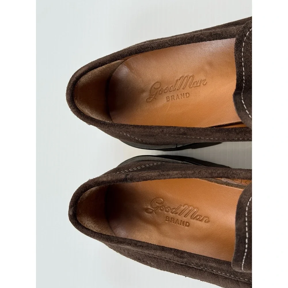 GOOD MAN BRAND Lexington Penny Loafer Mens 8 EUC Leather Suede‎ Slip on Brown